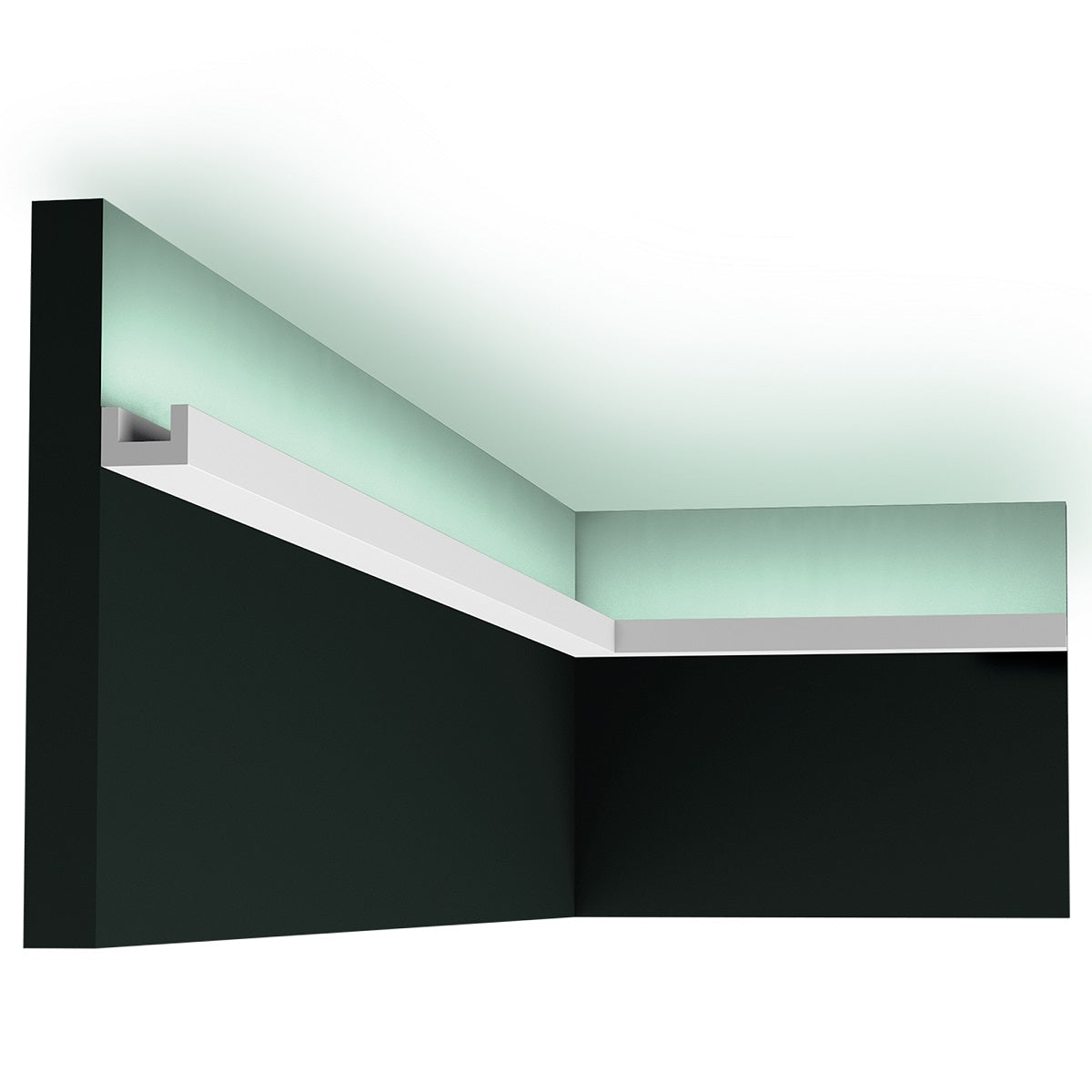 Small, Geometric, Plain Coving, U-Shaped, LED Lighting, Lightweight Coving CX190.