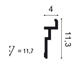 Medium-sized, Plain Coving, Modern, U-Stepped, LED Lighting, Lightweight Coving CX196, 40mm ceiling height, 113mm wall drop, 117mm diagonal.