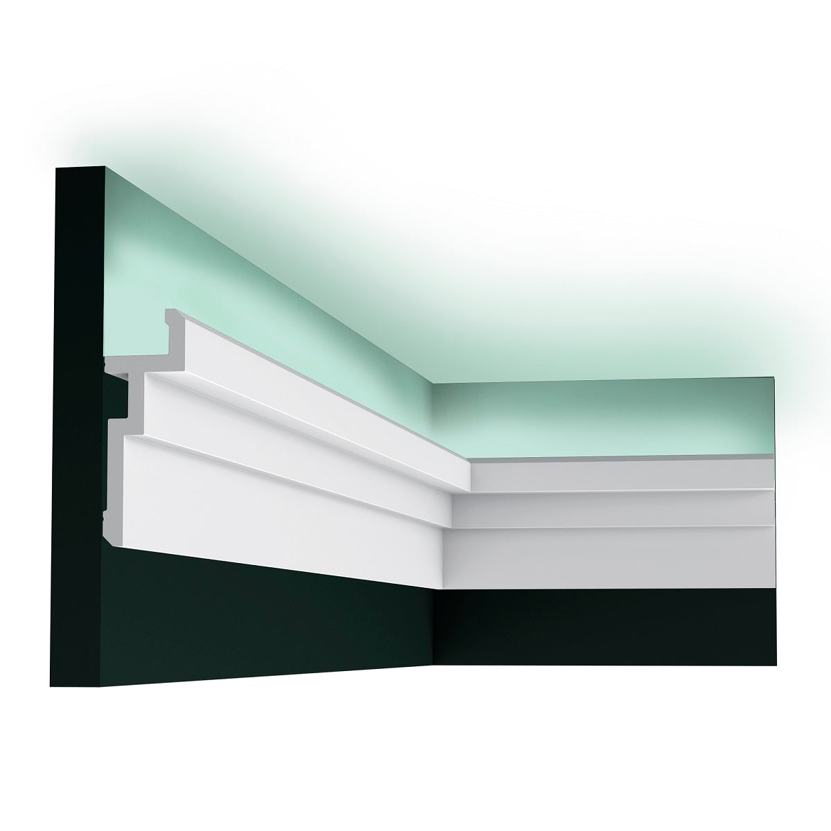 Medium-sized, Plain Coving, Modern, U-Stepped, LED Lighting, Lightweight Coving CX196.