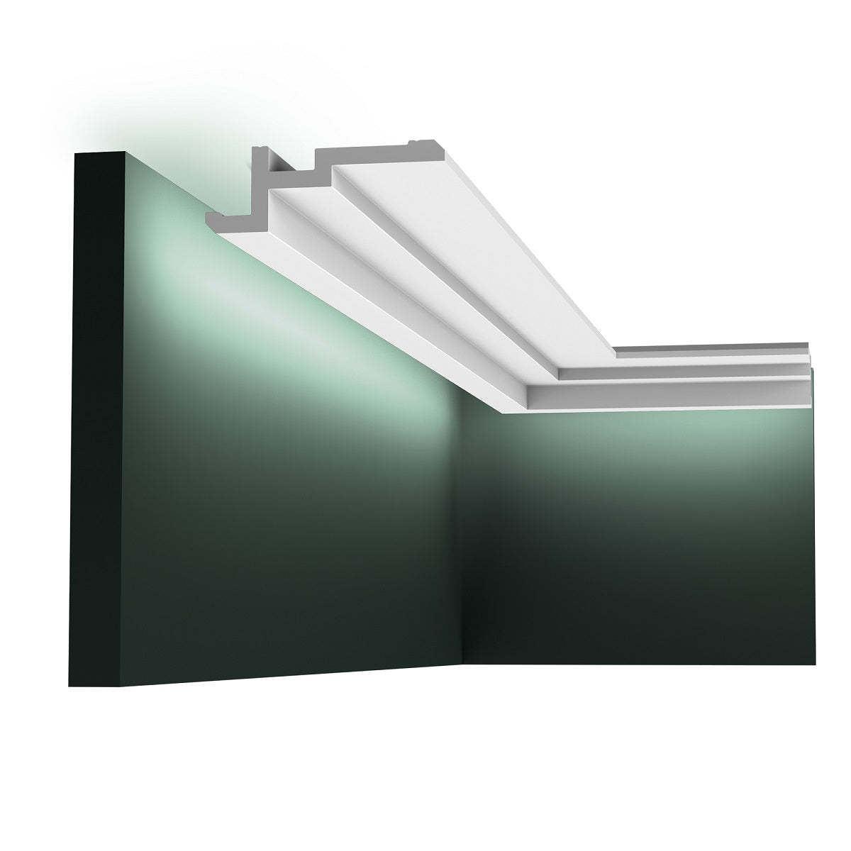 Medium-sized, Plain Coving, Modern, U-Stepped, LED Lighting, Lightweight Coving CX196.