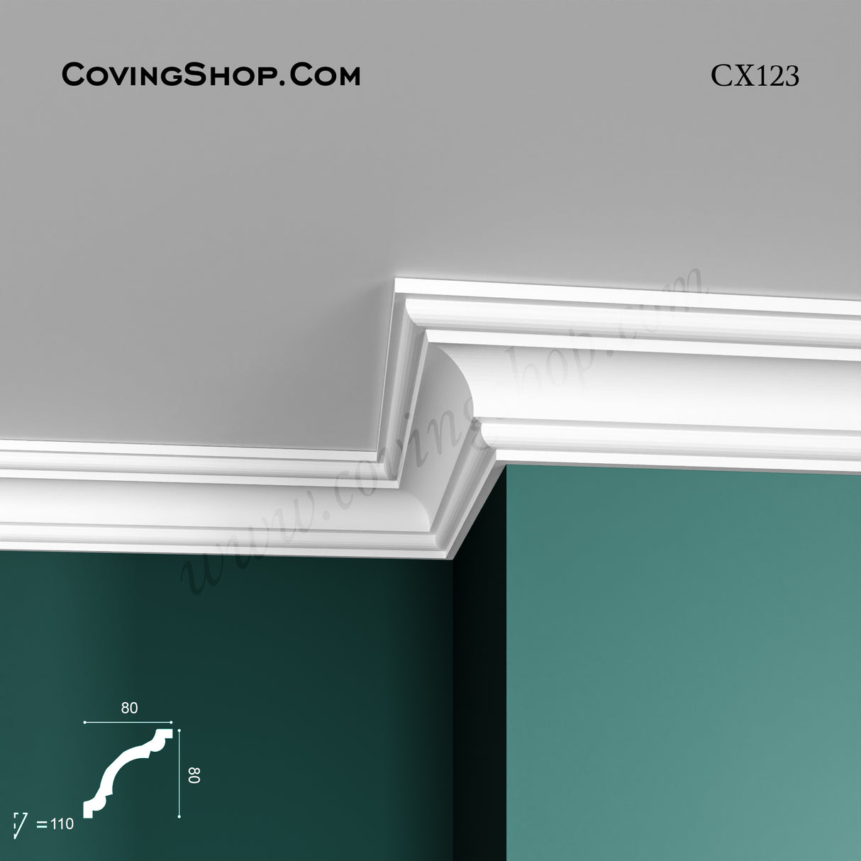 CX123 PU Coving 80mm x 80mm x 2m