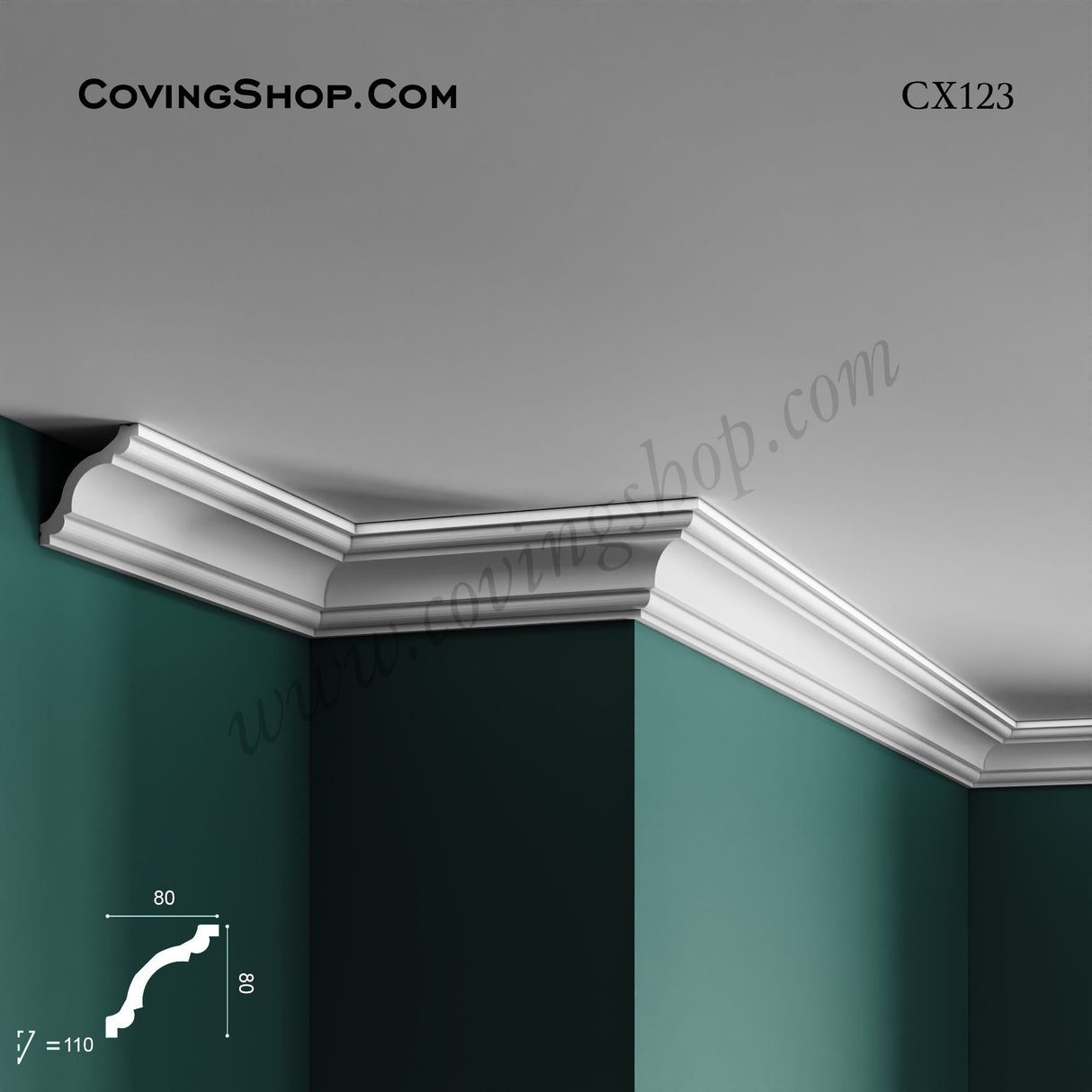 CX123 PU Coving 80mm x 80mm x 2m