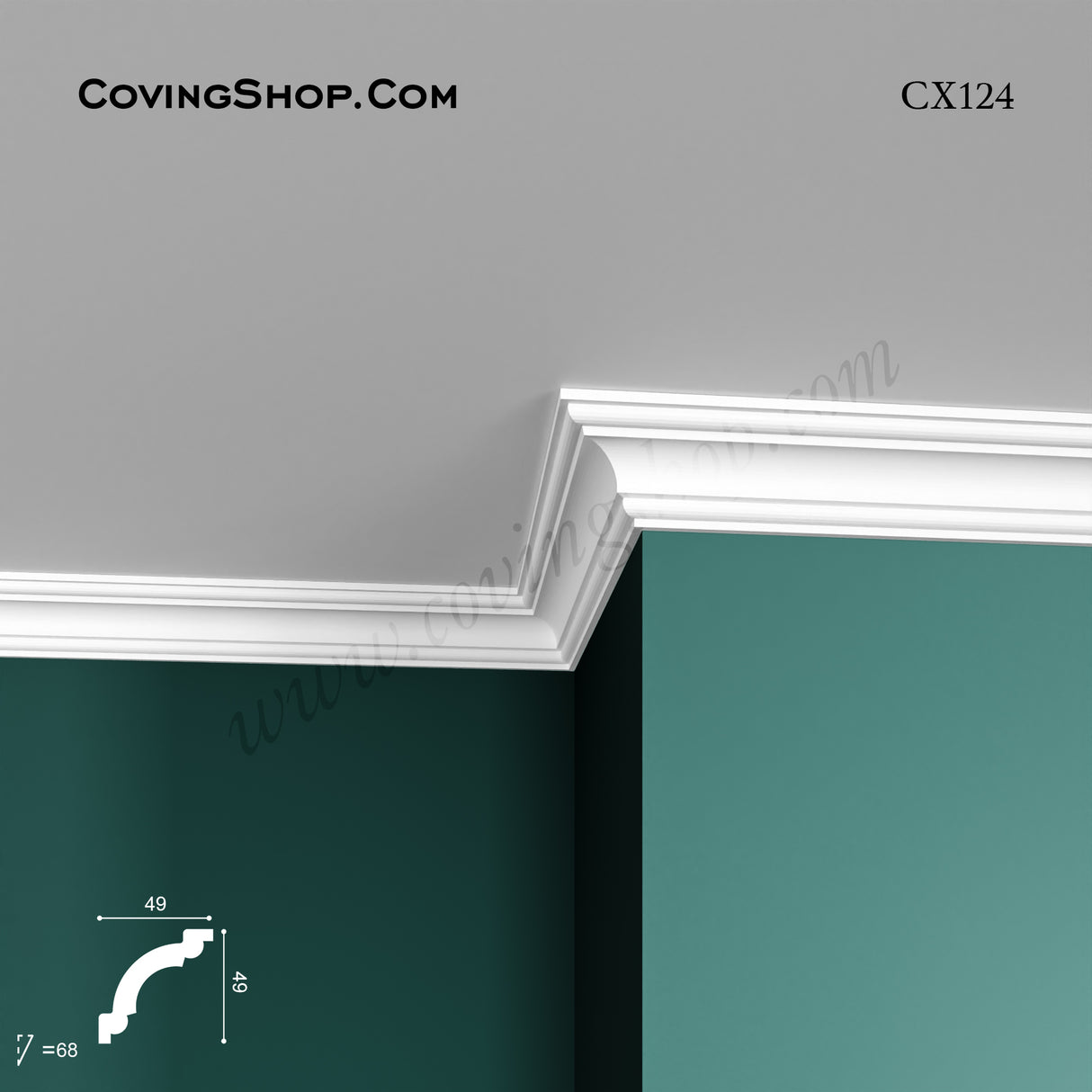 CX124 PU Coving 49mm x 49mm x 2m