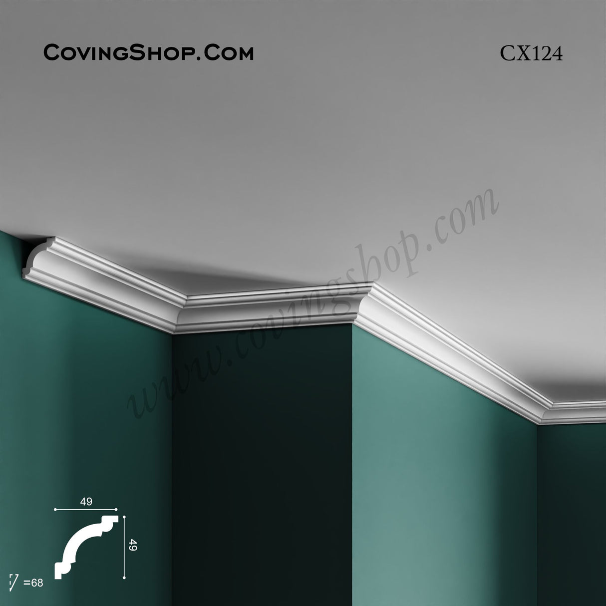 CX124 PU Coving 49mm x 49mm x 2m