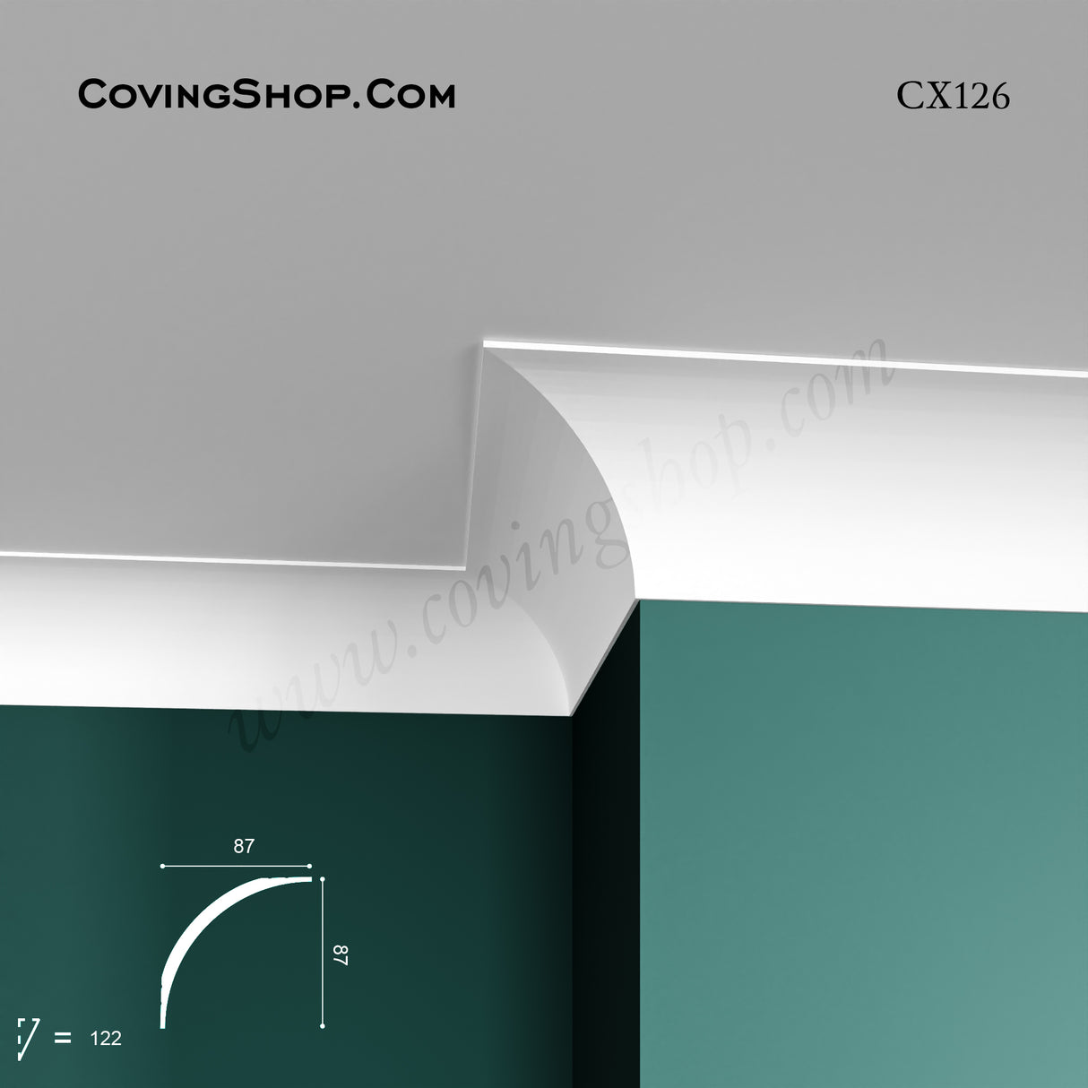 CX126 PU Coving 87mm x 87mm x 2m