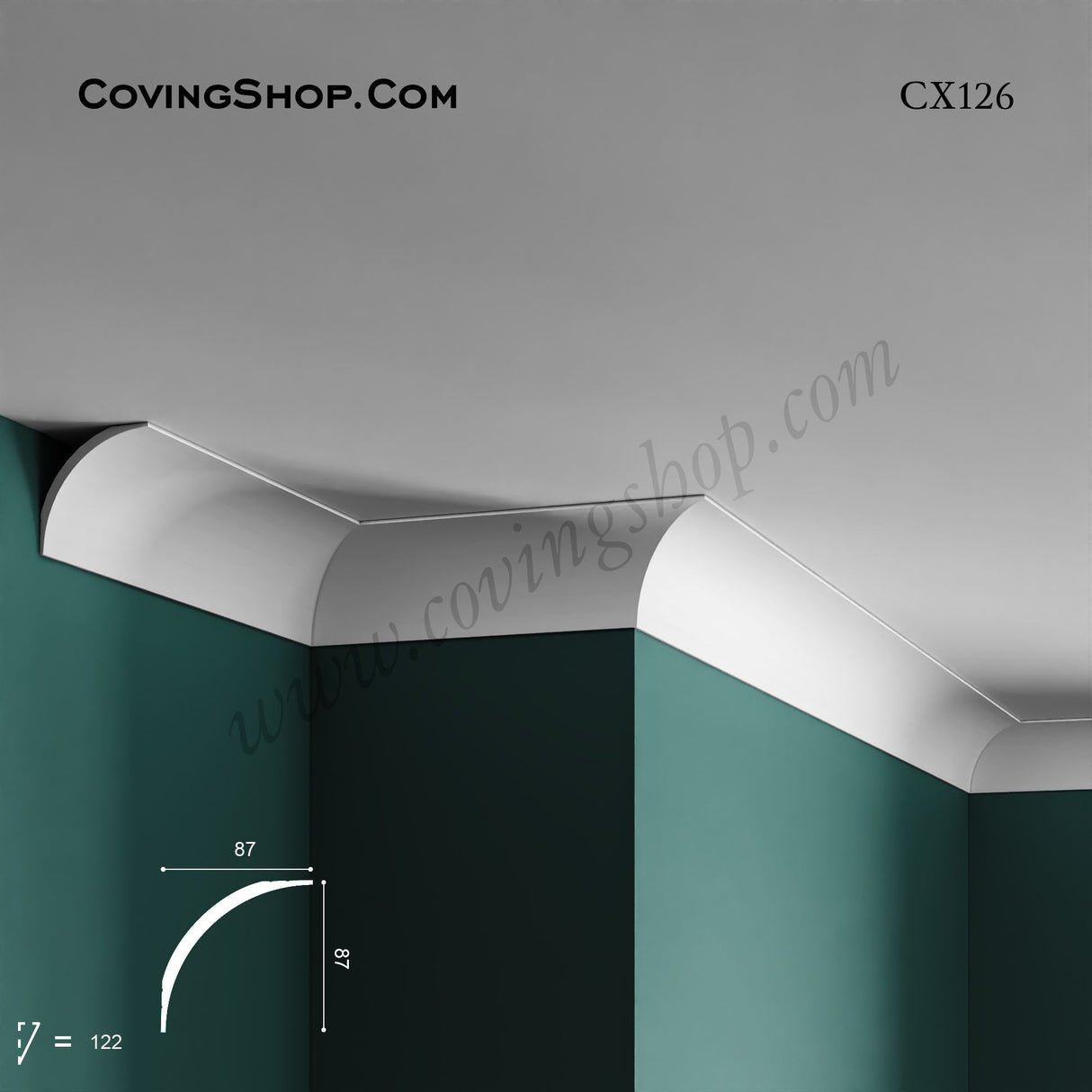 CX126 PU Coving 87mm x 87mm x 2m