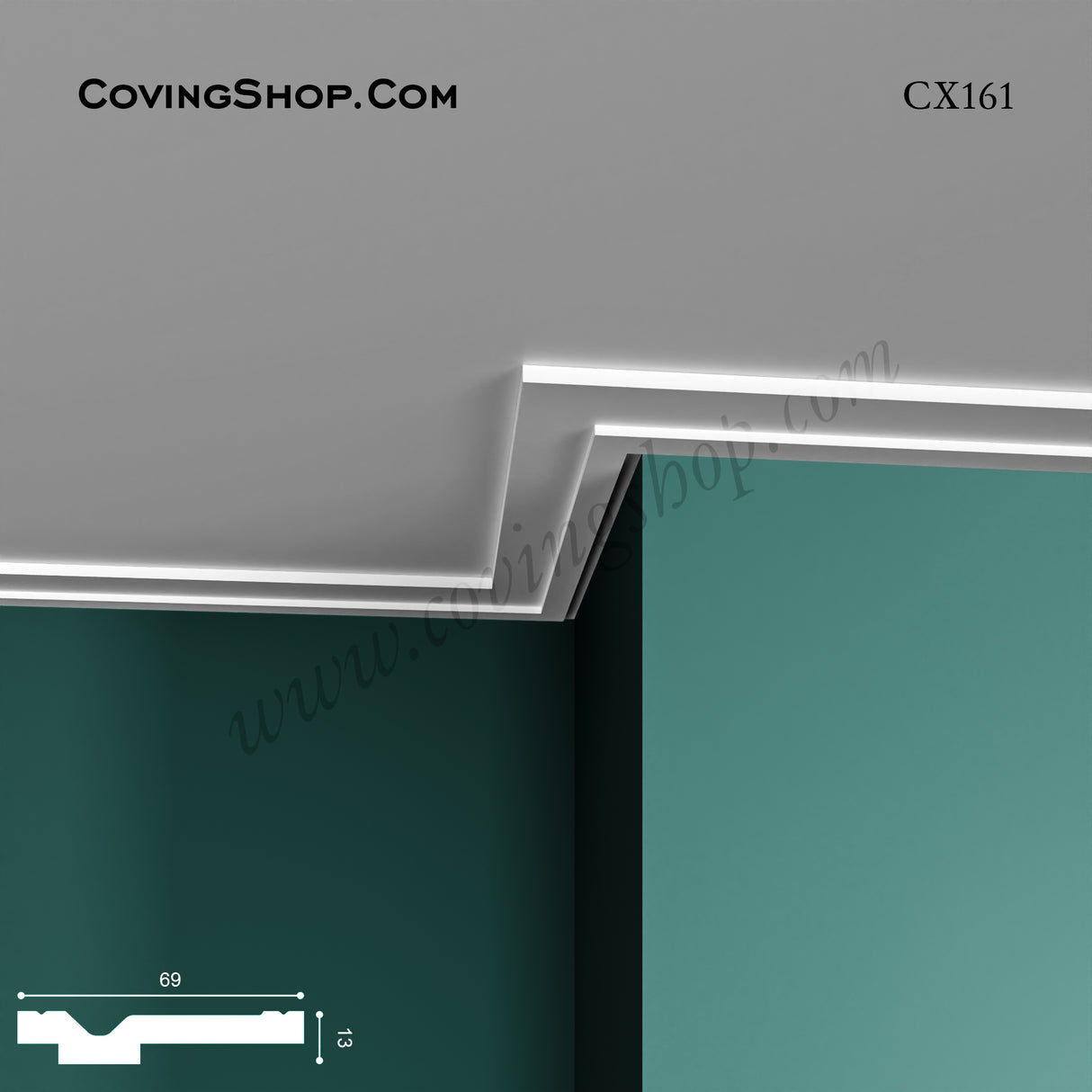 CX161 PU Coving 13mm x 69mm x 2m