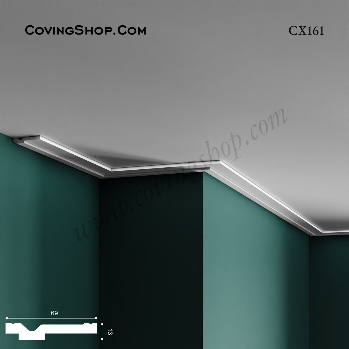 CX161 PU Coving 13mm x 69mm x 2m